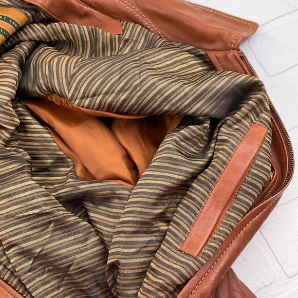 Robert Comstock Vertical Jacket Mens XLarge Brown Buttery Soft Leather Full Zip - Picture 7 of 13